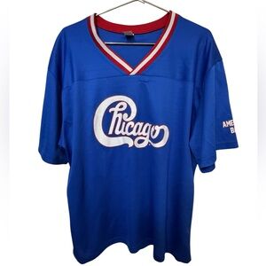 Chicago Rock Band Retro Blue V-Neck #57 Baseball Jersey Men’s XL MINTY